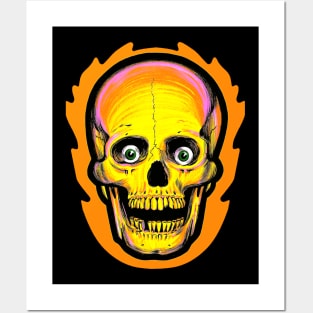 Vintage style Halloween Skull Posters and Art